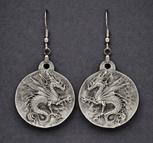 Load image into Gallery viewer, Aluminum Dragon Medallion Earrings