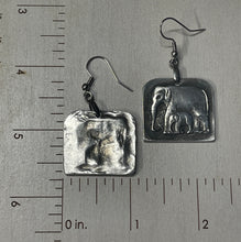 Load image into Gallery viewer, Aluminum Elephant & Calf Medallion Earrings