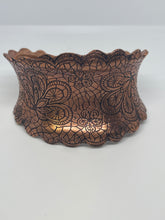 Load image into Gallery viewer, Copper Embossed Lace Cuff Bracelet