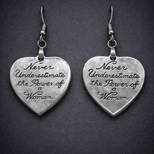 Load image into Gallery viewer, Aluminum Empowered Heart Earrings