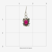 Load image into Gallery viewer, Petite Fine Silver and Electric Pink Rani Chalcedony Scrollwork Frame Earrings