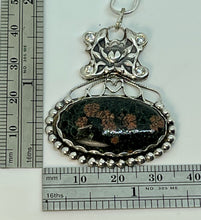 Load image into Gallery viewer, Ornate Argentium Silver and Black Poppy Jasper Pendant