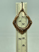 Load image into Gallery viewer, Copper Hoop Teardrop Impression Earrings