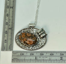 Load image into Gallery viewer, Oval Fine Silver and Salmon Colored Poppy Jasper Pendant
