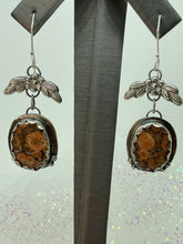 Load image into Gallery viewer, Fine Silver and Pink Salmon Colored Poppy Jasper Earrings
