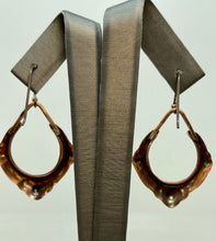 Load image into Gallery viewer, Copper Hoop Teardrop Impression Earrings