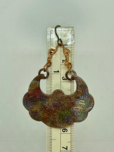 Load image into Gallery viewer, Flame Painted Rainbow Colored Copper Earrings