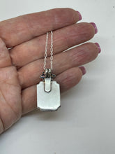 Load image into Gallery viewer, Fine Silver Pendant with Square Black and Pink Poppy Jasper