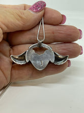 Load image into Gallery viewer, Fine Silver Flying Heart Pendant with Rosarita Heart