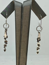 Load image into Gallery viewer, Fine Silver Vine Earrings with Orange Cubic Zirconia