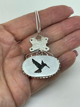 Load image into Gallery viewer, Ornate Argentium Silver and Black Poppy Jasper Pendant