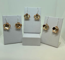 Load image into Gallery viewer, Copper and Silver Frosted Cherry Blossom Earrings