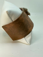 Load image into Gallery viewer, Copper Cuff Bracelet with Vintage Small Square Rhinestone Button