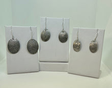 Load image into Gallery viewer, Fine Silver Dragonfly Roll Printed Oval Dangle Earrings