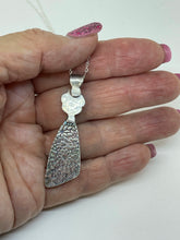 Load image into Gallery viewer, Fine Silver Pendant with Asymmetrical Drop of Black and Pink Poppy Jasper