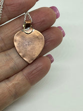 Load image into Gallery viewer, Copper Floral Heart with Sterling Silver Bee