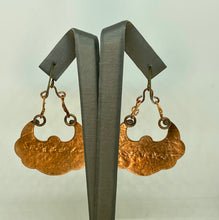 Load image into Gallery viewer, Flame Painted Rainbow Colored Copper Earrings