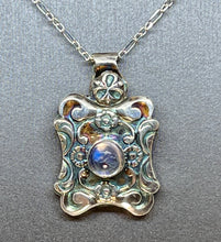 Load image into Gallery viewer, Fine Silver Pendant with Flashy Blue Moonstone