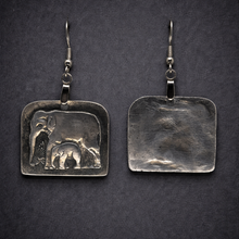 Load image into Gallery viewer, Aluminum Elephant &amp; Calf Medallion Earrings
