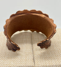 Load image into Gallery viewer, Copper Embossed Lace Cuff Bracelet
