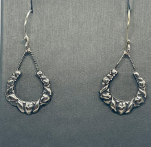 Load image into Gallery viewer, Fine Silver Textured Teardrop Hoop Earrings
