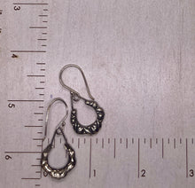 Load image into Gallery viewer, Fine Silver Textured Teardrop Hoop Earrings
