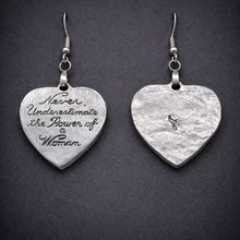 Load image into Gallery viewer, Aluminum Empowered Heart Earrings
