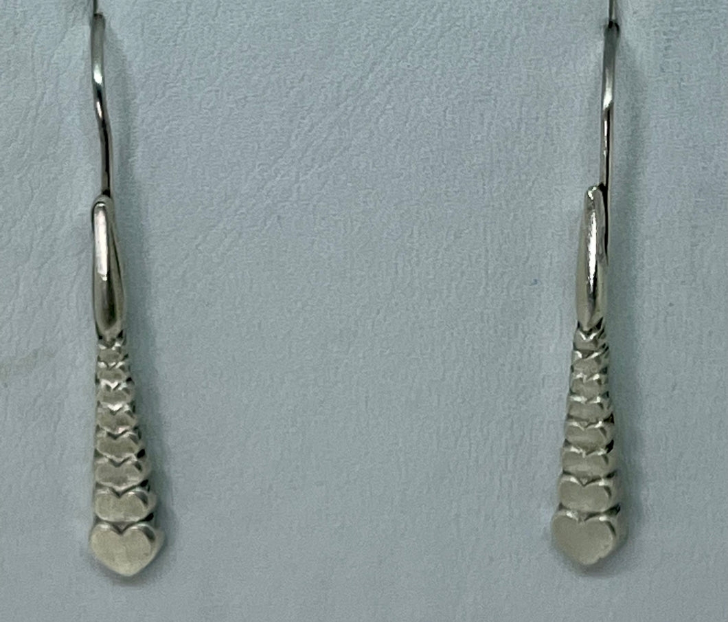 Fine Silver Graduated Heart Earrings