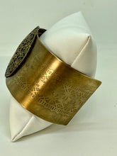 Load image into Gallery viewer, Brass Cuff Bracelet with Vintage Brass Button
