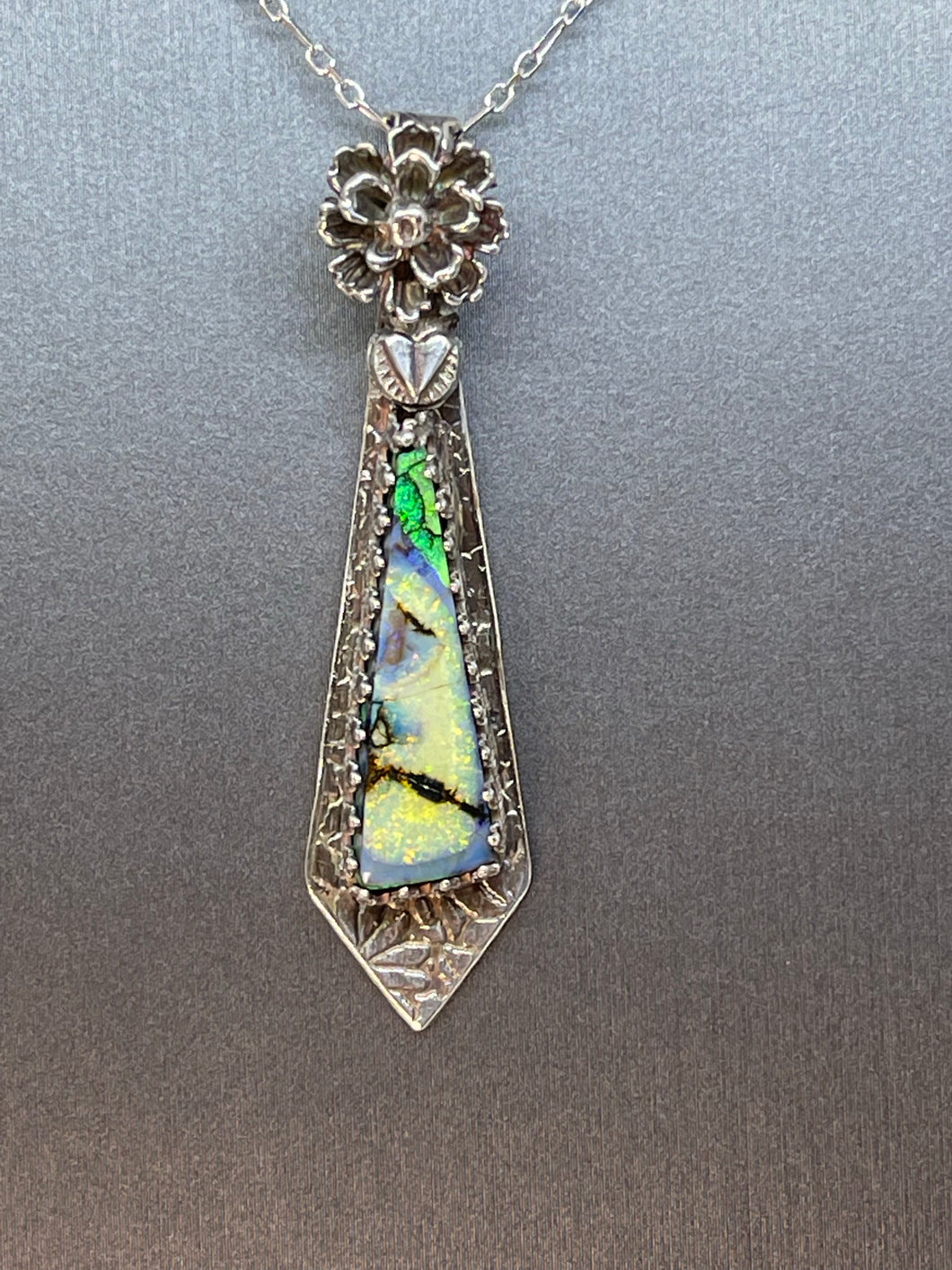 Fine Silver Pendant Features Stunning Sterling Opal