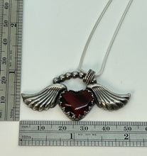 Load image into Gallery viewer, Fine Silver Flying Heart Pendant with Rosarita Heart
