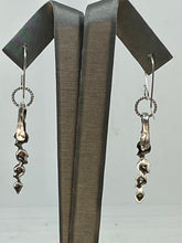 Load image into Gallery viewer, Fine Silver Vine Earrings with Orange Cubic Zirconia
