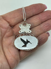 Load image into Gallery viewer, Ornate Argentium Silver and Black Poppy Jasper Pendant
