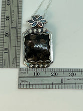 Load image into Gallery viewer, Fine Silver Pendant with Square Black and Pink Poppy Jasper
